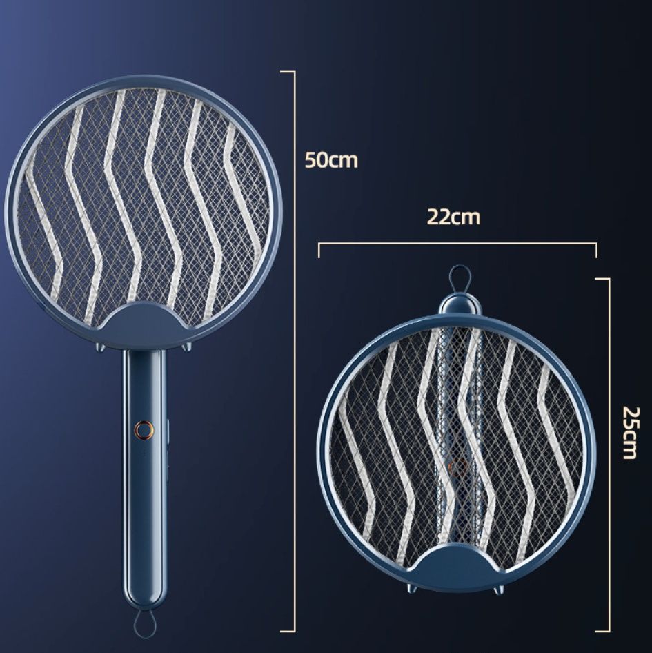 3000V Electric Fly Swatter racket for Indoor and Outdoor,4 in 1 Portable mosquito repellent, Foldable fly trap, Rechargeable with Improved Battery Life, Electric fly zapper USB Cable