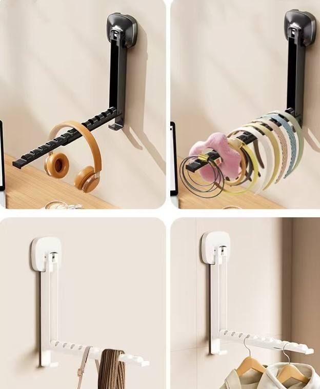 【Clearance Sale】Foldaway Clothes Wall Mounted Drying Rack with Suction Cup,Space-Saving,Foldable, Retractable, Portable for Laundry