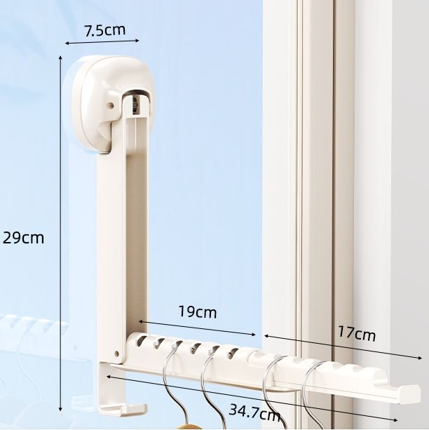 【Clearance Sale】Foldaway Clothes Wall Mounted Drying Rack with Suction Cup,Space-Saving,Foldable, Retractable, Portable for Laundry