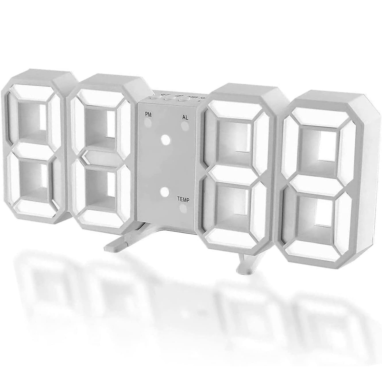 【Final Clearance】3D Digital Alarm Clock for Bedrooms, LED Desk USB Electrify Digital Wall Alarm Clock for Office Home Living Room