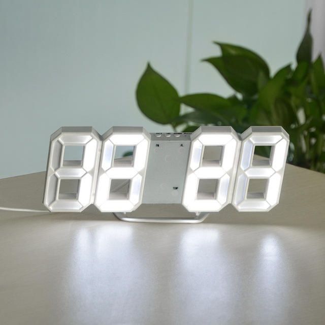 【Final Clearance】3D Digital Alarm Clock for Bedrooms, LED Desk USB Electrify Digital Wall Alarm Clock for Office Home Living Room