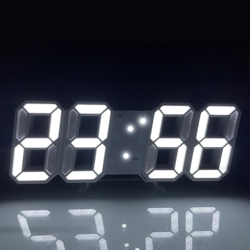 【Final Clearance】3D Digital Alarm Clock for Bedrooms, LED Desk USB Electrify Digital Wall Alarm Clock for Office Home Living Room