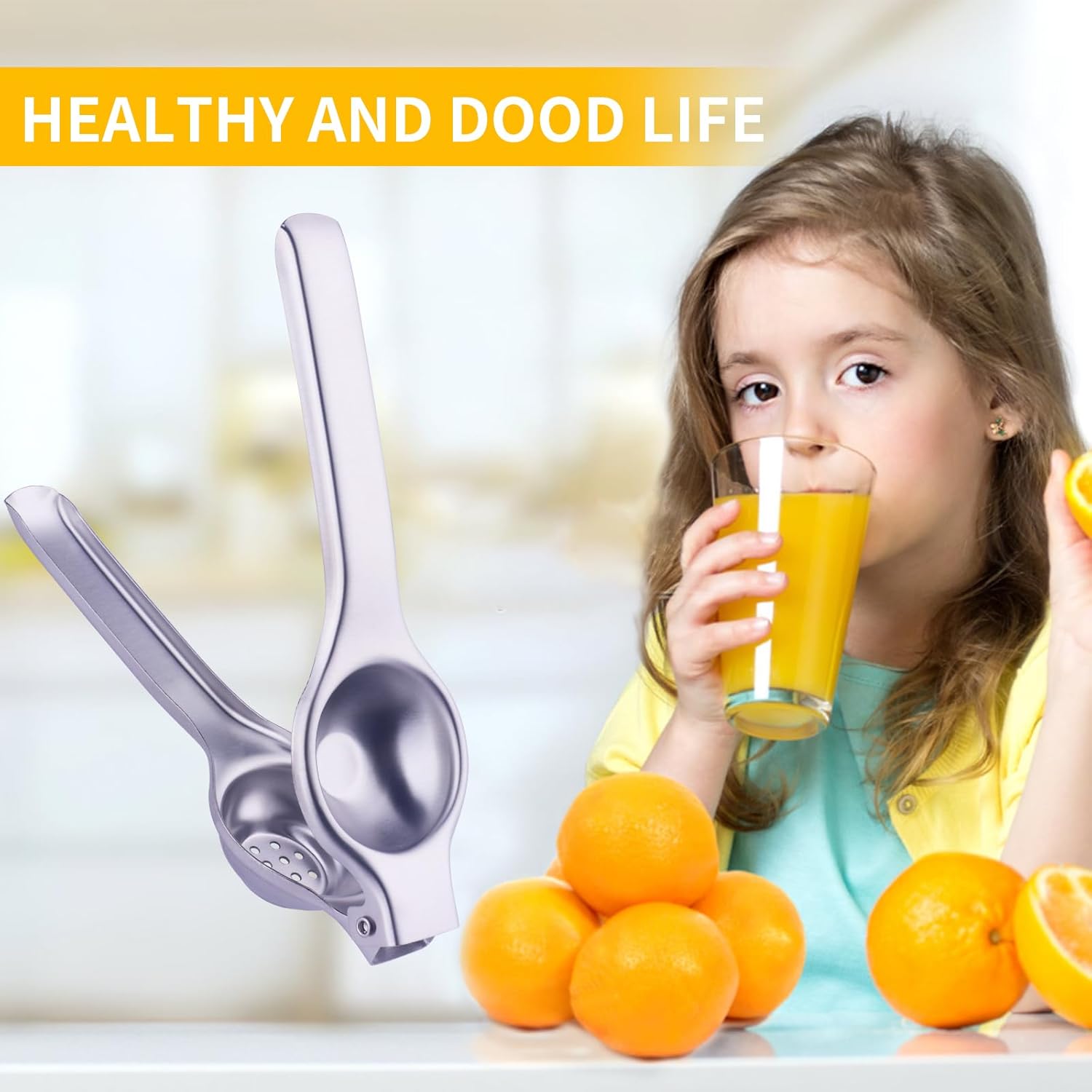 Stainless Steel Manual Juicer Citrus Lemon Squeezer,Fruit Juicer Lime Press Metal,Professional Hand Juicer Kitchen Tool
