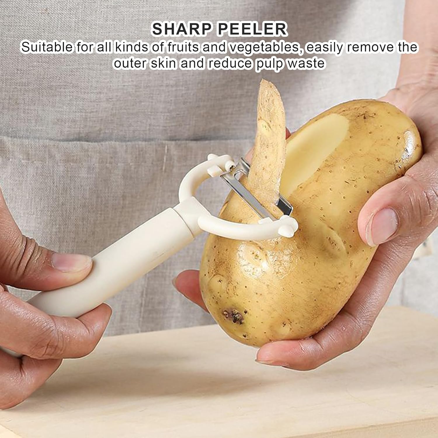 【Clearance Sale】Knife Set with Block, 5 Piece Kitchen Knife Sets with Stainless Steel Knives Scissors and Peeler for Veg Fruit Meat Steak