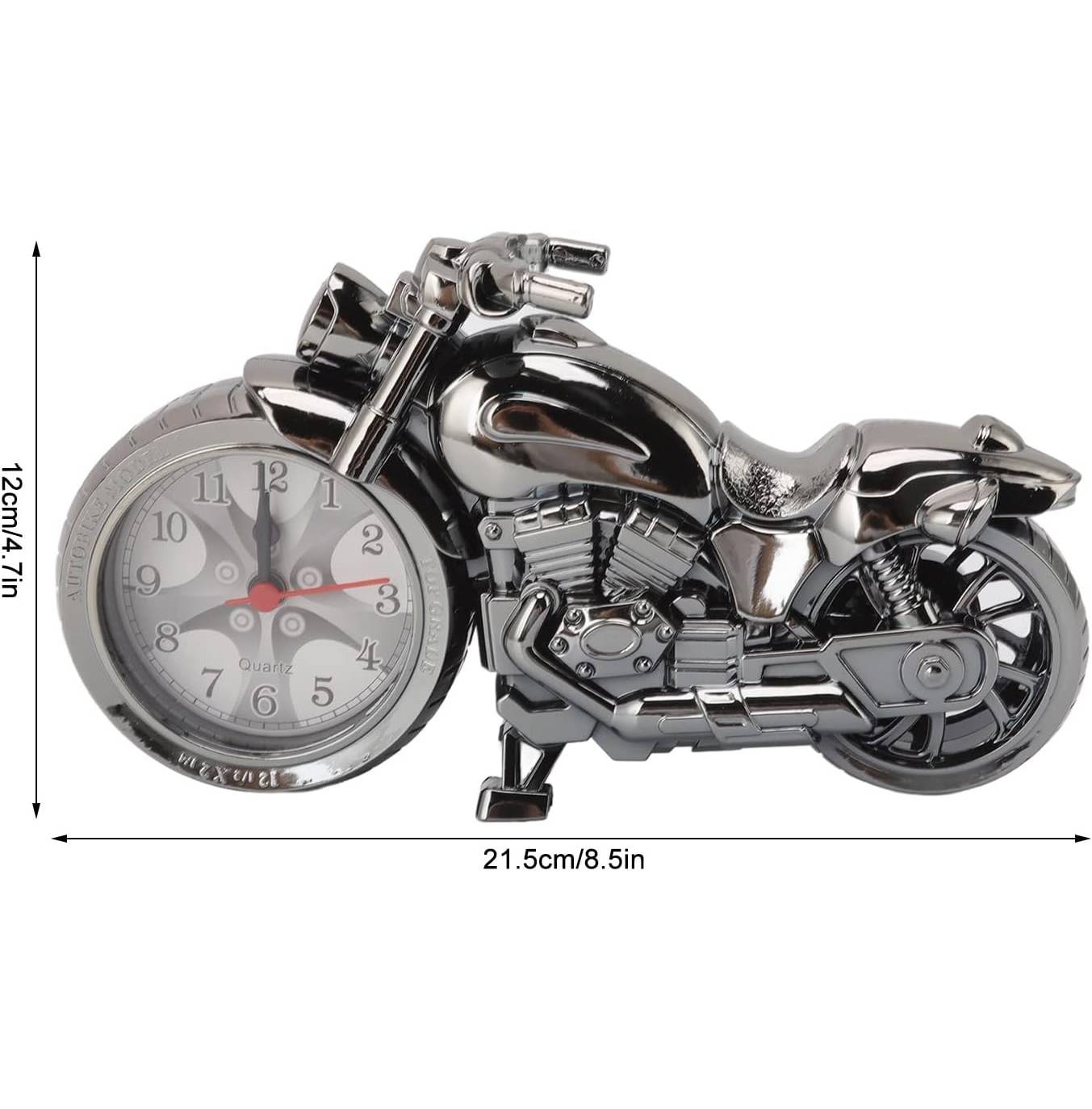 【Final Clearance】Vintage Mini Motorcycle Model Alarm Clock Battery Powered Desk Shelf Clock Creative