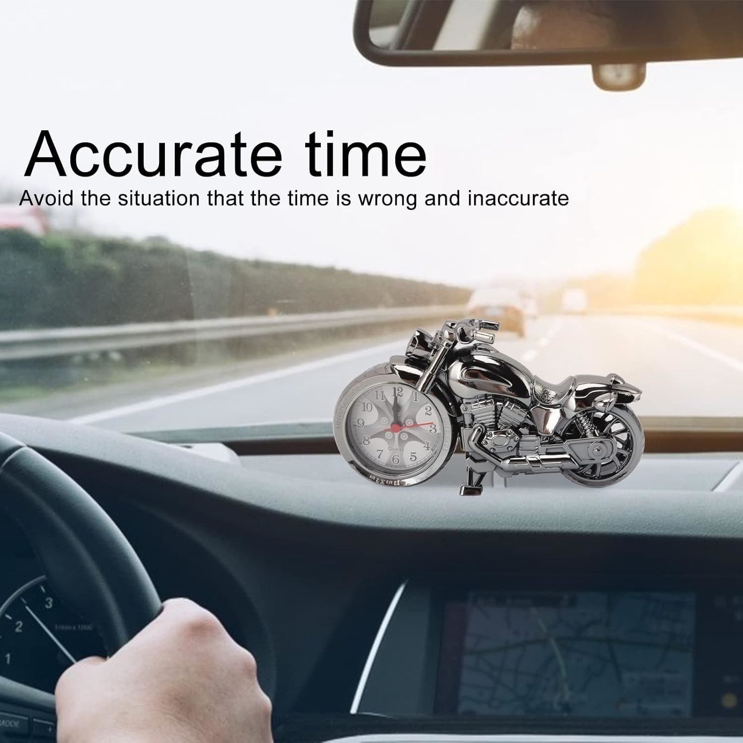 【Final Clearance】Vintage Mini Motorcycle Model Alarm Clock Battery Powered Desk Shelf Clock Creative