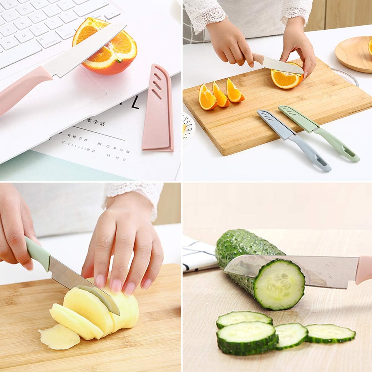 【Final Clearance】Fruit Knife, Sharp and Durable Fruit Knife with Protective Cover, Fruit Knives Small Suitable for Most Types of Vegetables, Fruits and Meat
