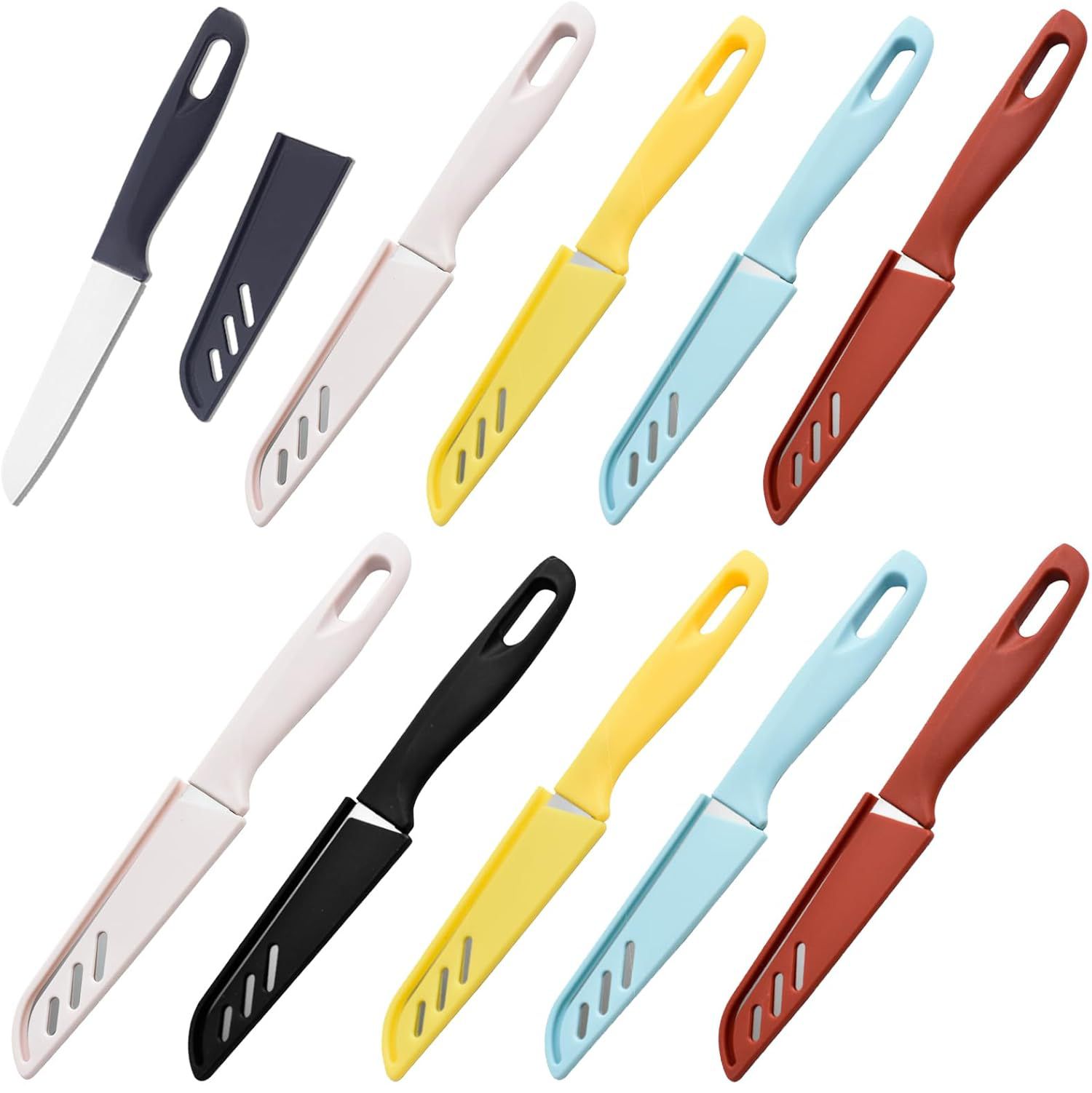 【Final Clearance】Fruit Knife, Sharp and Durable Fruit Knife with Protective Cover, Fruit Knives Small Suitable for Most Types of Vegetables, Fruits and Meat