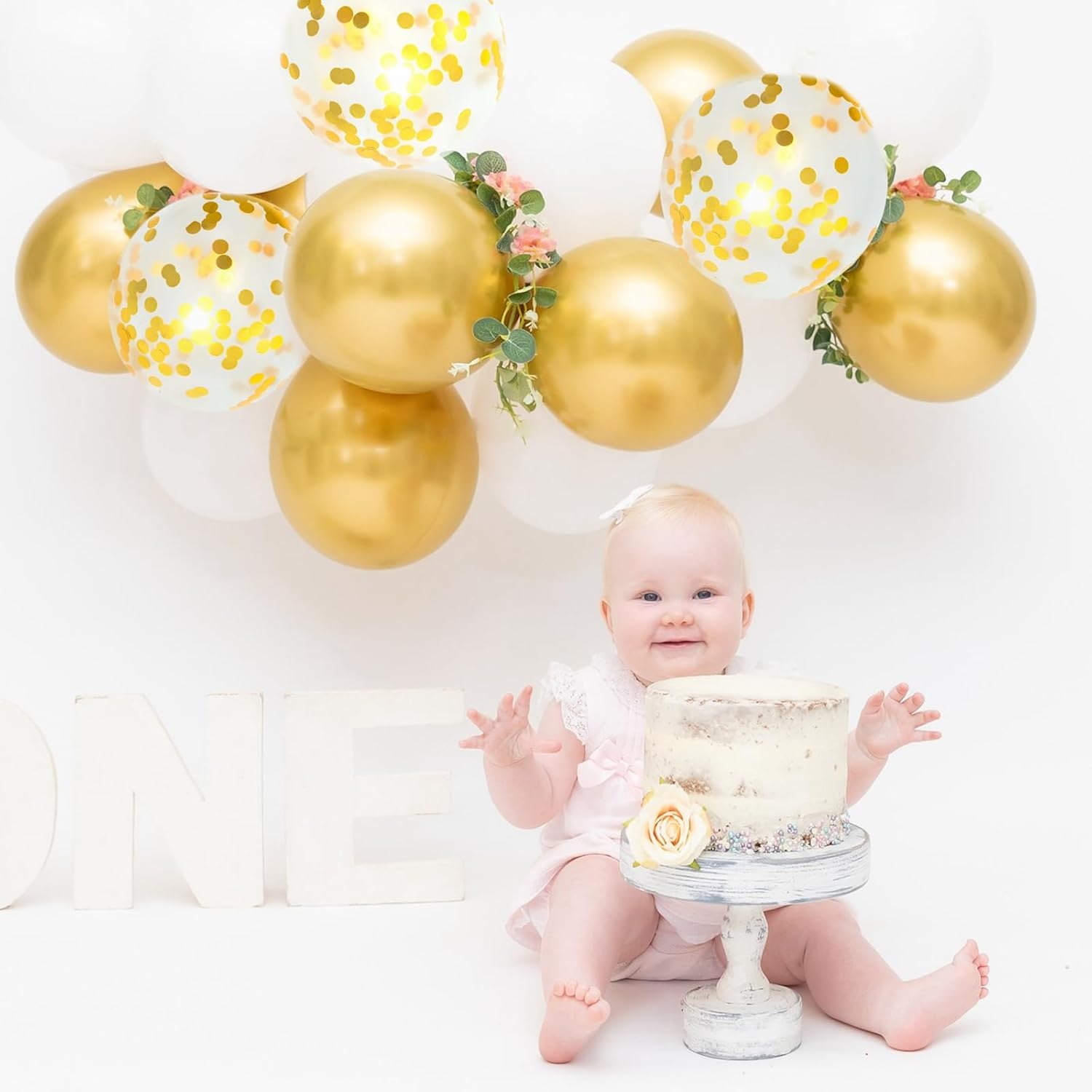 【Final Clearance】Balloons 38 Pack 12-Inch Balloons Set Gold Confetti Balloons Metallic Balloon for Decoration Latex Helium Balloons for Birthday Party Decorations Wedding Anniversary Baby Shower