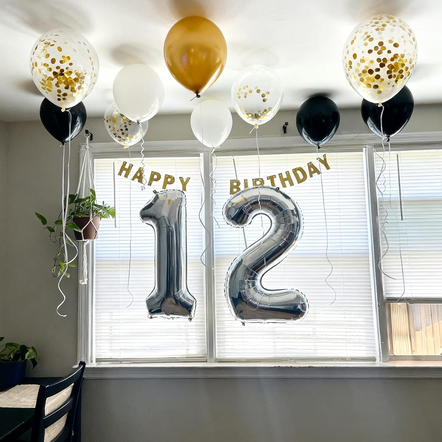 【Final Clearance】Balloons 38 Pack 12-Inch Balloons Set Gold Confetti Balloons Metallic Balloon for Decoration Latex Helium Balloons for Birthday Party Decorations Wedding Anniversary Baby Shower