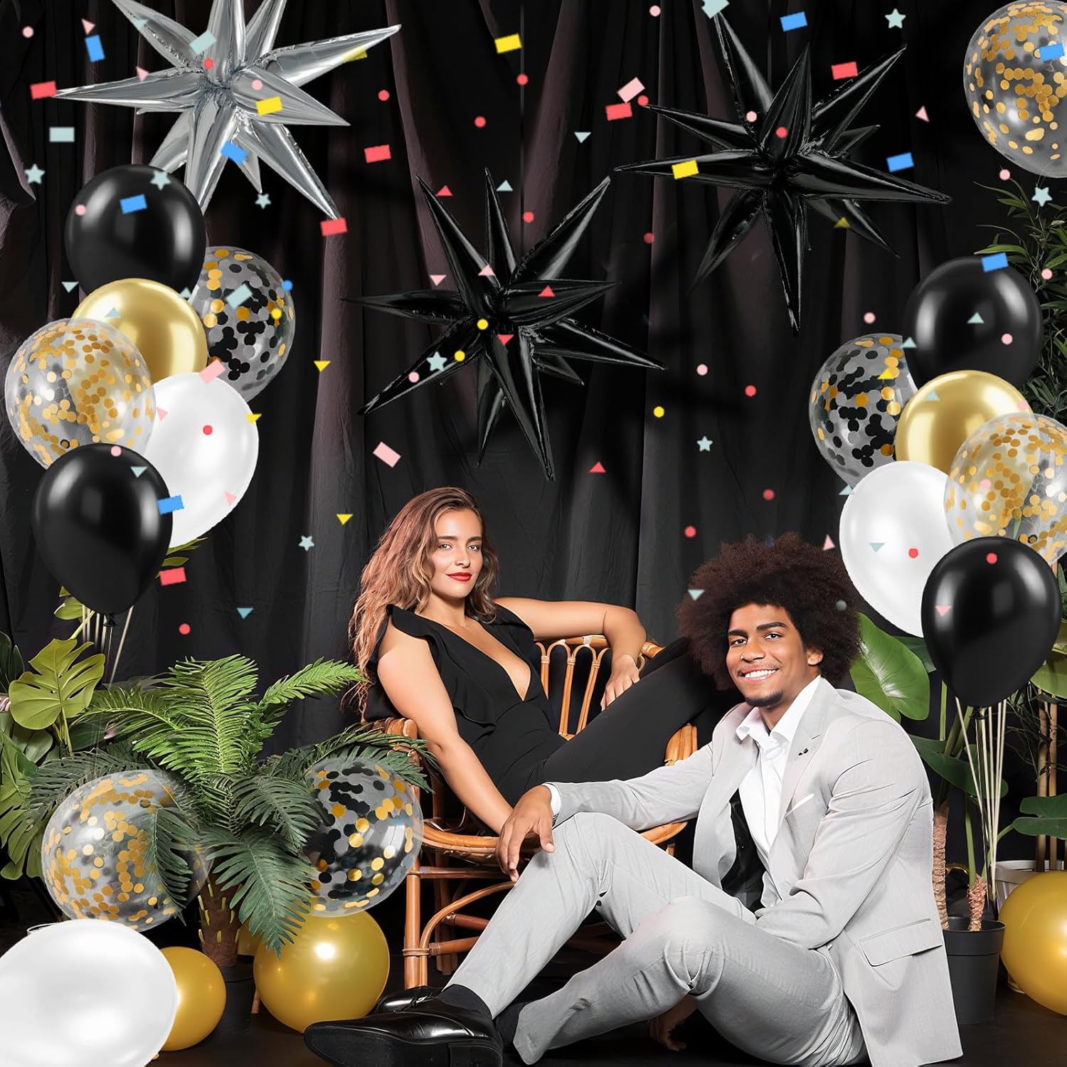 【Final Clearance】Balloons 38 Pack 12-Inch Balloons Set Gold Confetti Balloons Metallic Balloon for Decoration Latex Helium Balloons for Birthday Party Decorations Wedding Anniversary Baby Shower