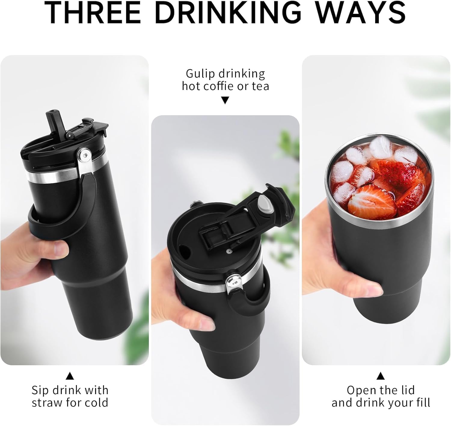 Stainless Steel Thermos Cup, High-value Thermal Insulation And Cold-keeping Large-capacity Straw Cup, Simple And Portable With Its Own Rope, Straw Cap Can Be Stored Dust-proof And Beautiful