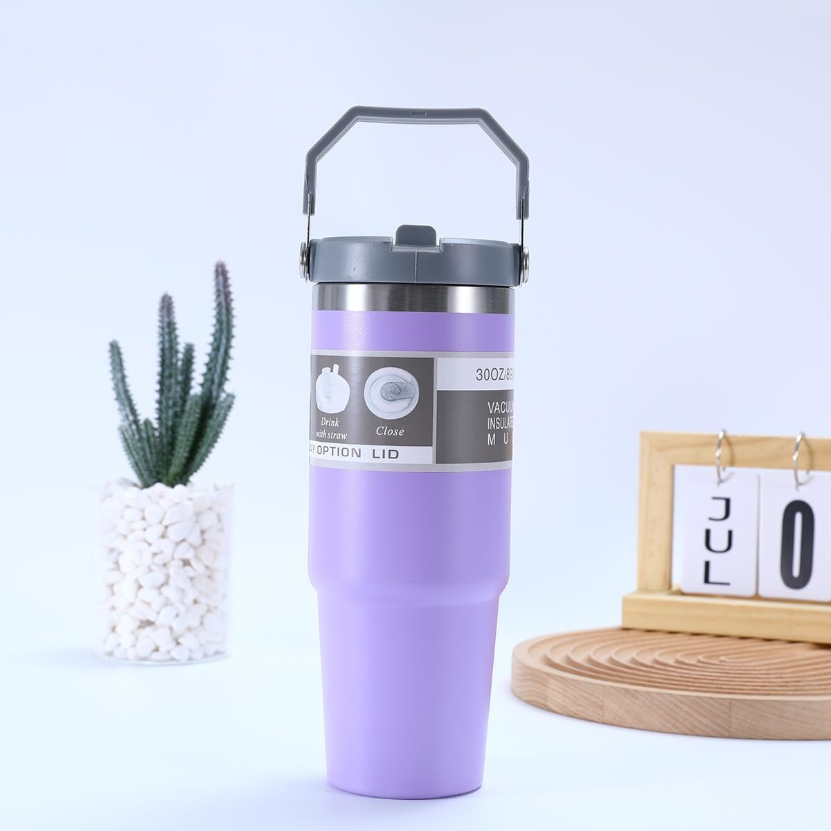 Stainless Steel Thermos Cup, High-value Thermal Insulation And Cold-keeping Large-capacity Straw Cup, Simple And Portable With Its Own Rope, Straw Cap Can Be Stored Dust-proof And Beautiful