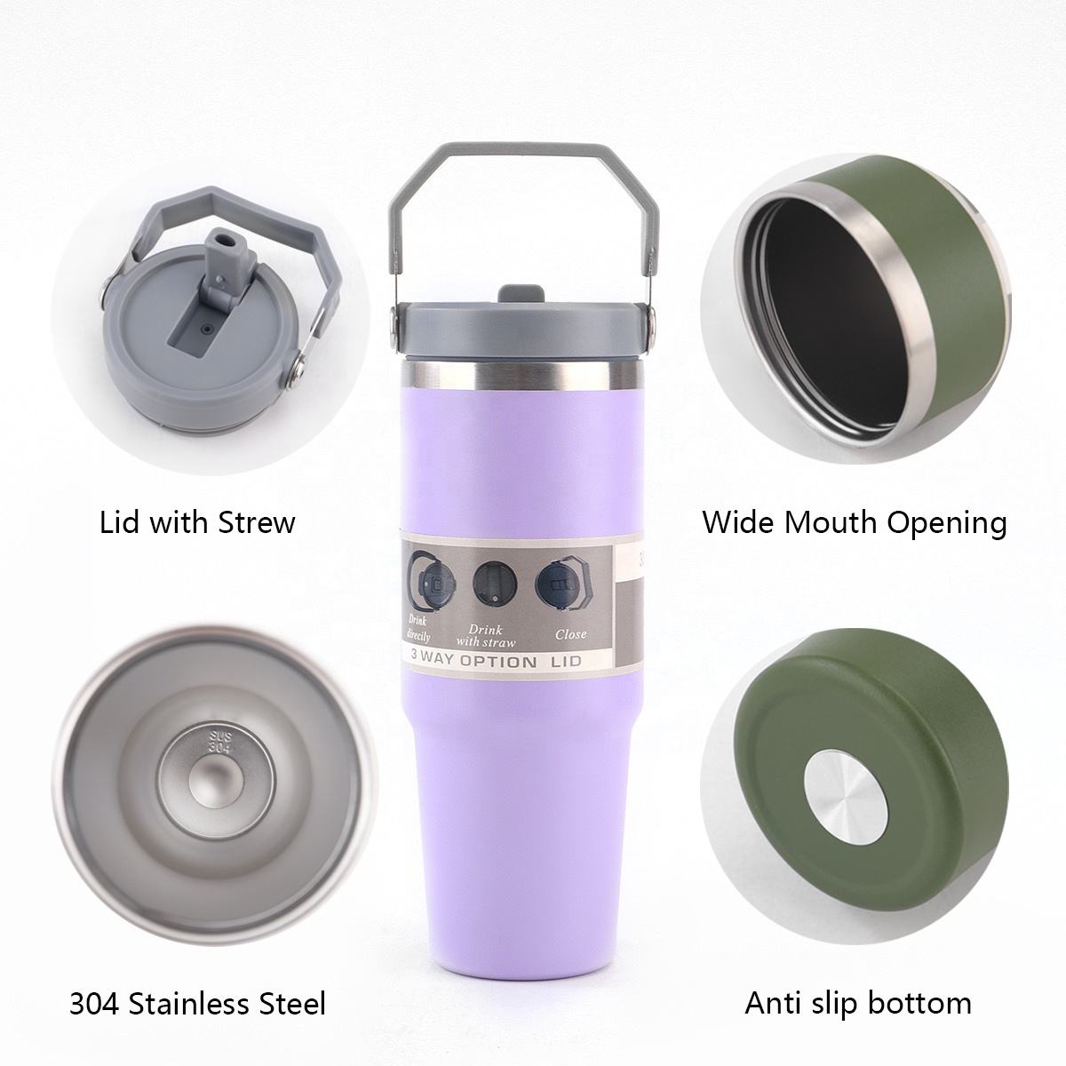 Stainless Steel Thermos Cup, High-value Thermal Insulation And Cold-keeping Large-capacity Straw Cup, Simple And Portable With Its Own Rope, Straw Cap Can Be Stored Dust-proof And Beautiful