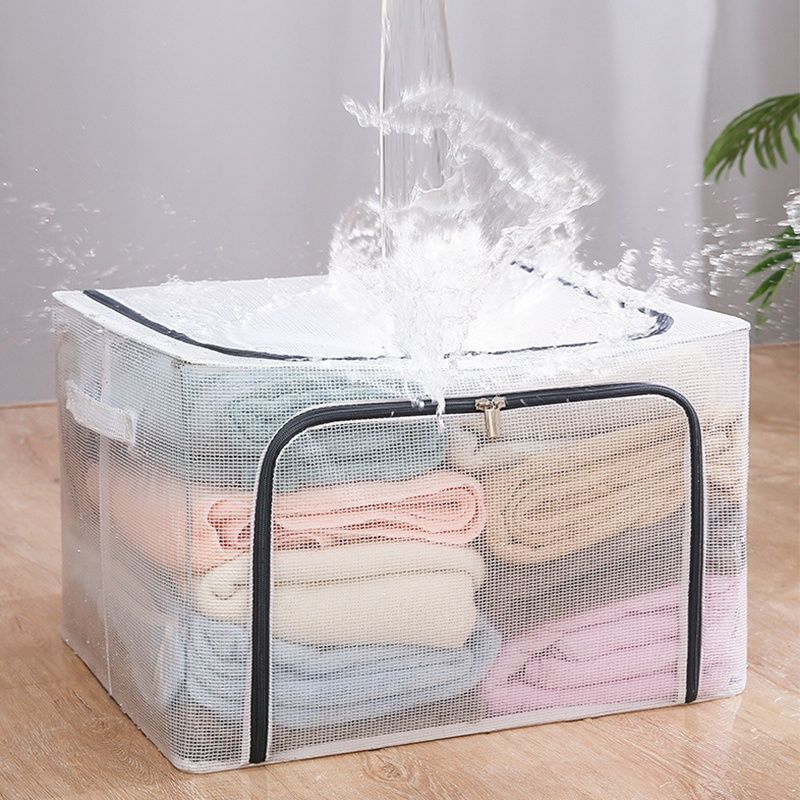 【Final Clearance】24L/66L/ 110L Large Foldable Storage Bins Organizer with Durable Handles, Metal Frame, for Clothing | Bed Sheets | Blanket | Comforters | Pillows | Toys