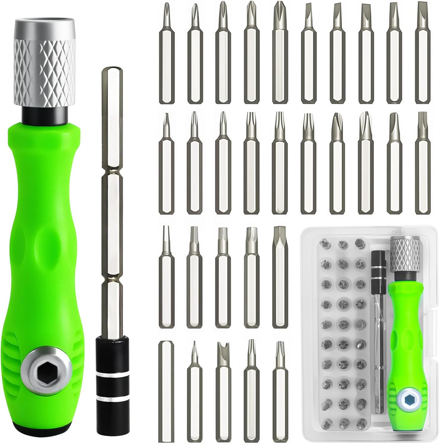 32 in 1 Small Precision Screwdriver Set, Magnetic Mini Screwdriver Set, Professional Tiny Repair Tool Kit for Glasses, Watches, Laptop, Electronics, Toys, Jewelry, Computers
