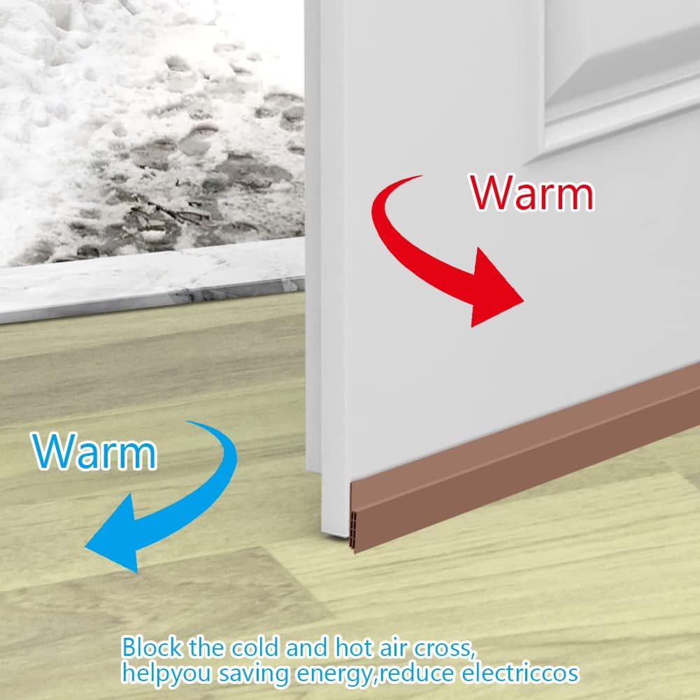 Premium Door Draft Stopper for Bottom of Door,Under Door Noise and Light and Bug Blocker, Under Door Sweep for Exterior & Interior Doors, Door Strip Ideal for Keeping Out Cold