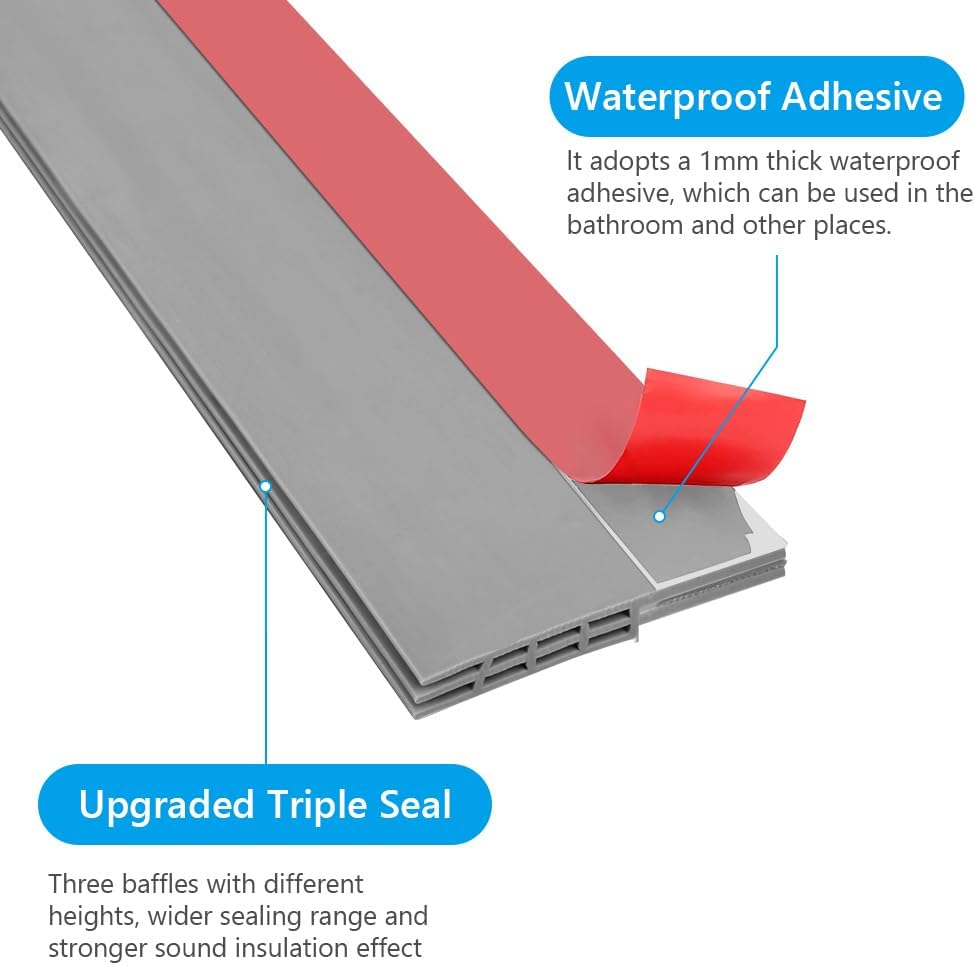 Premium Door Draft Stopper for Bottom of Door,Under Door Noise and Light and Bug Blocker, Under Door Sweep for Exterior & Interior Doors, Door Strip Ideal for Keeping Out Cold