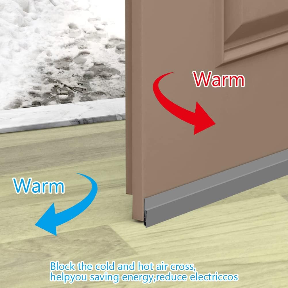Premium Door Draft Stopper for Bottom of Door,Under Door Noise and Light and Bug Blocker, Under Door Sweep for Exterior & Interior Doors, Door Strip Ideal for Keeping Out Cold