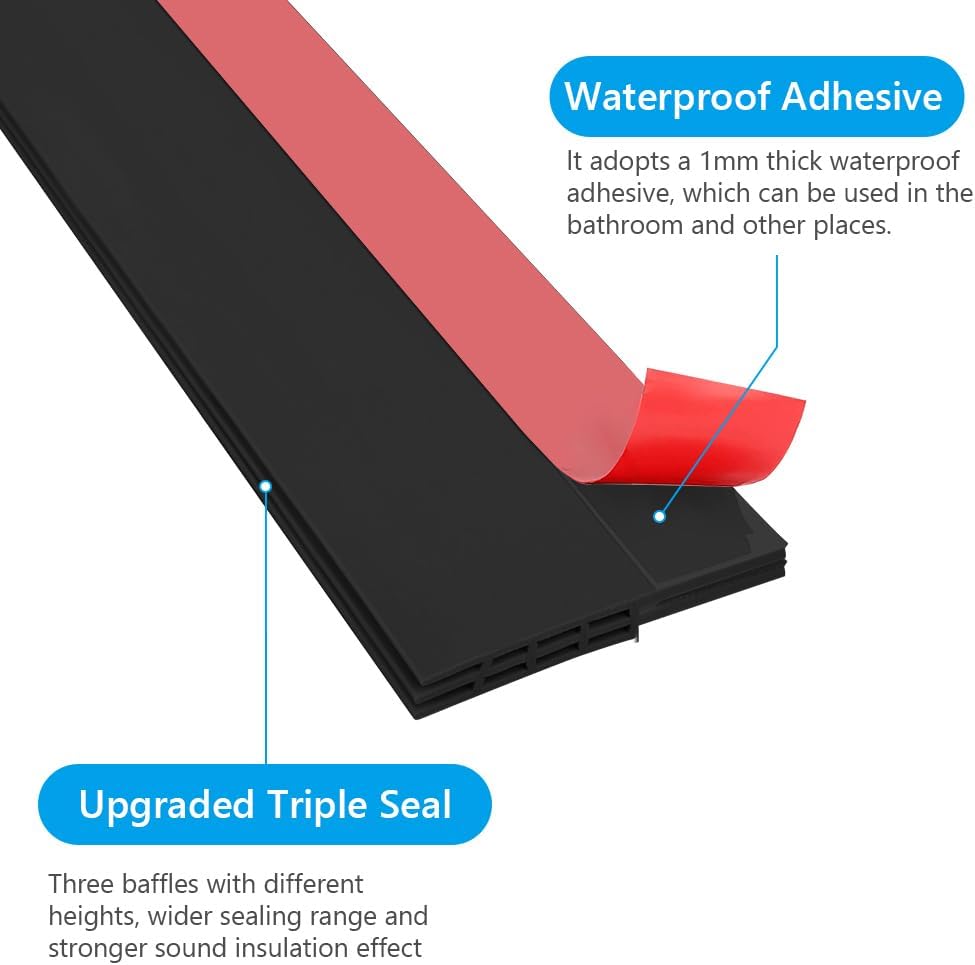 Premium Door Draft Stopper for Bottom of Door,Under Door Noise and Light and Bug Blocker, Under Door Sweep for Exterior & Interior Doors, Door Strip Ideal for Keeping Out Cold