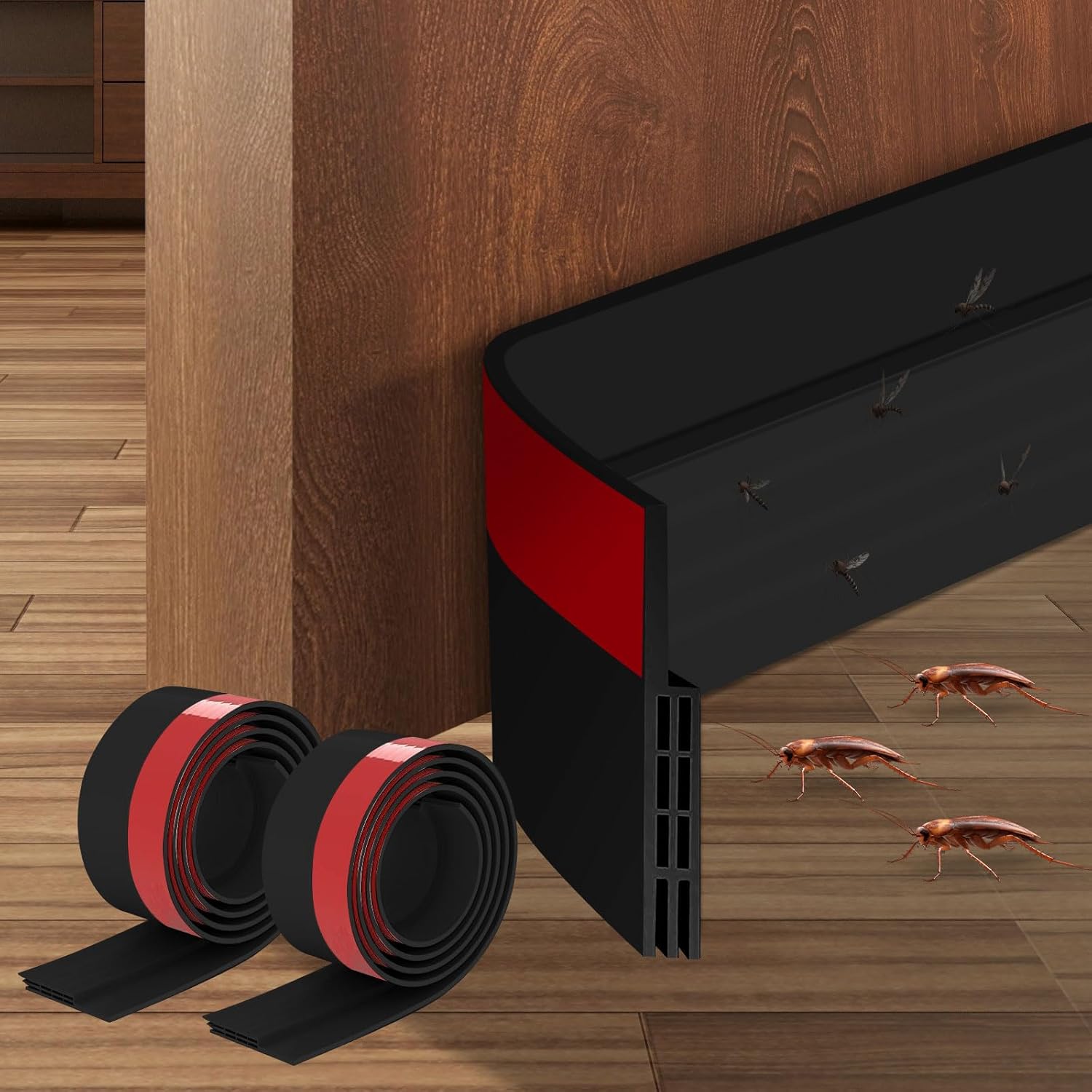 Premium Door Draft Stopper for Bottom of Door,Under Door Noise and Light and Bug Blocker, Under Door Sweep for Exterior & Interior Doors, Door Strip Ideal for Keeping Out Cold