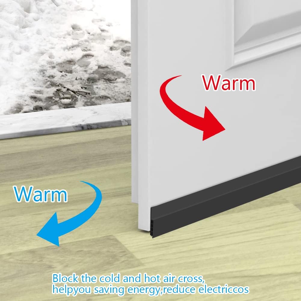 Premium Door Draft Stopper for Bottom of Door,Under Door Noise and Light and Bug Blocker, Under Door Sweep for Exterior & Interior Doors, Door Strip Ideal for Keeping Out Cold