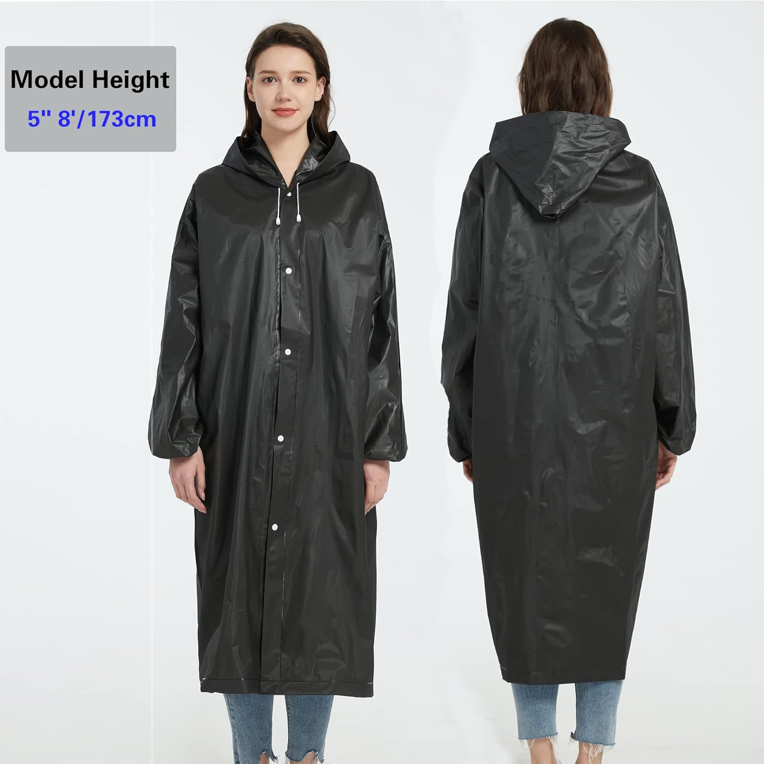 1-Piece Outdoor Sports Adult Raincoat, Windproof Waterproof EVA Thickened Full-Body Coverall Rain Poncho for Travel, Outdoor Cycling, Hiking, Portable Adult Men's Women's Raincoat