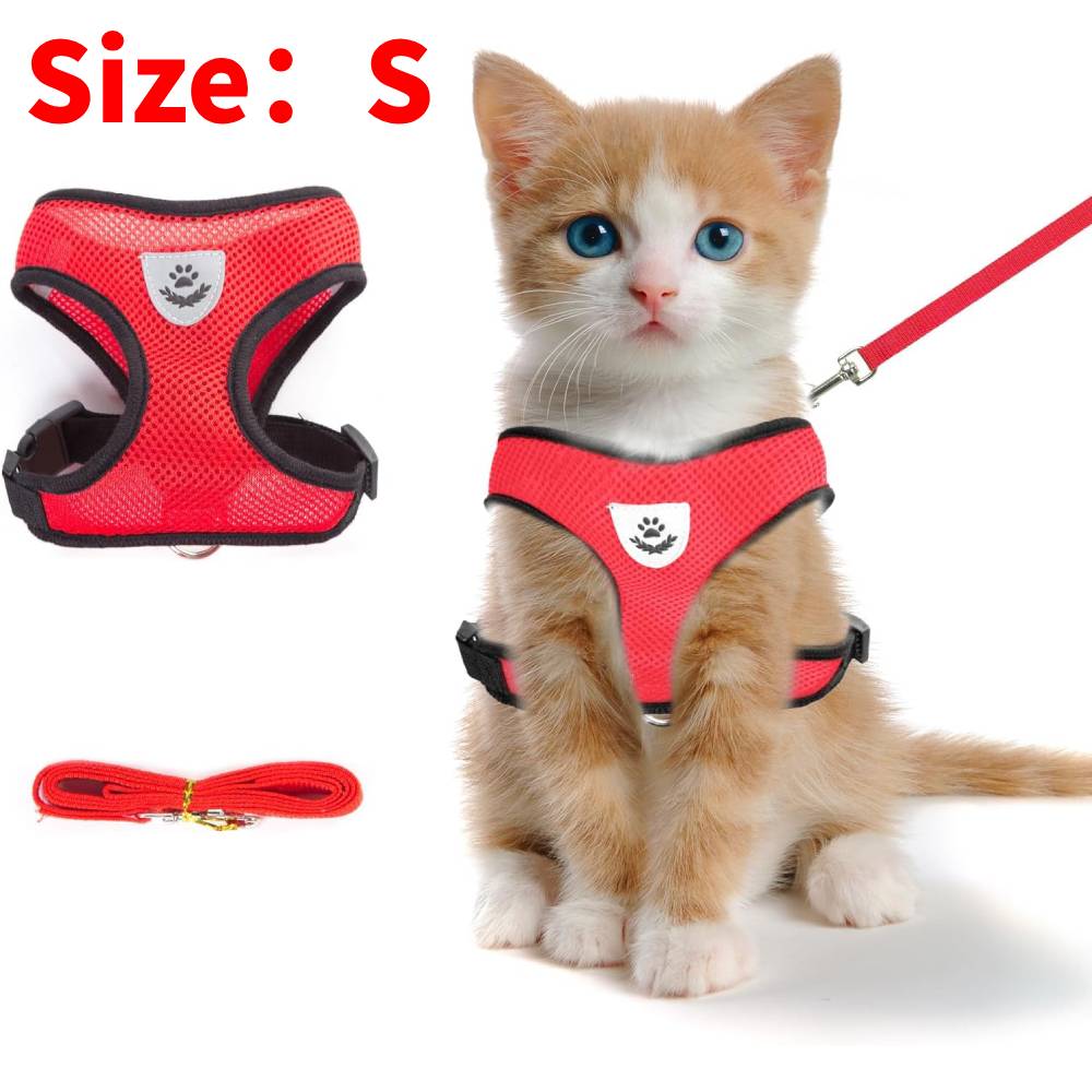 Cat Dog Harness Adjustable Vest Walking Lead Leash For Puppy Dogs Collar Mesh Harness For Small Medium Dog Cat Pet Accessories