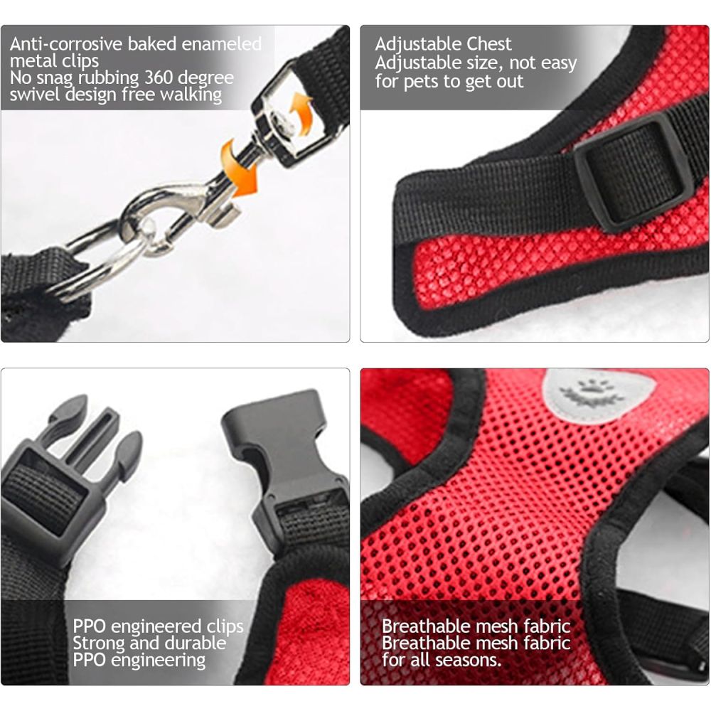 Cat Dog Harness Adjustable Vest Walking Lead Leash For Puppy Dogs Collar Mesh Harness For Small Medium Dog Cat Pet Accessories