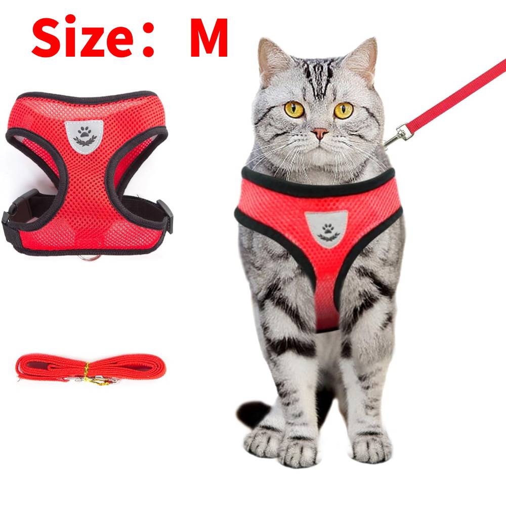 Cat Dog Harness Adjustable Vest Walking Lead Leash For Puppy Dogs Collar Mesh Harness For Small Medium Dog Cat Pet Accessories