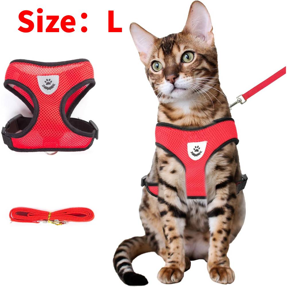 Cat Dog Harness Adjustable Vest Walking Lead Leash For Puppy Dogs Collar Mesh Harness For Small Medium Dog Cat Pet Accessories