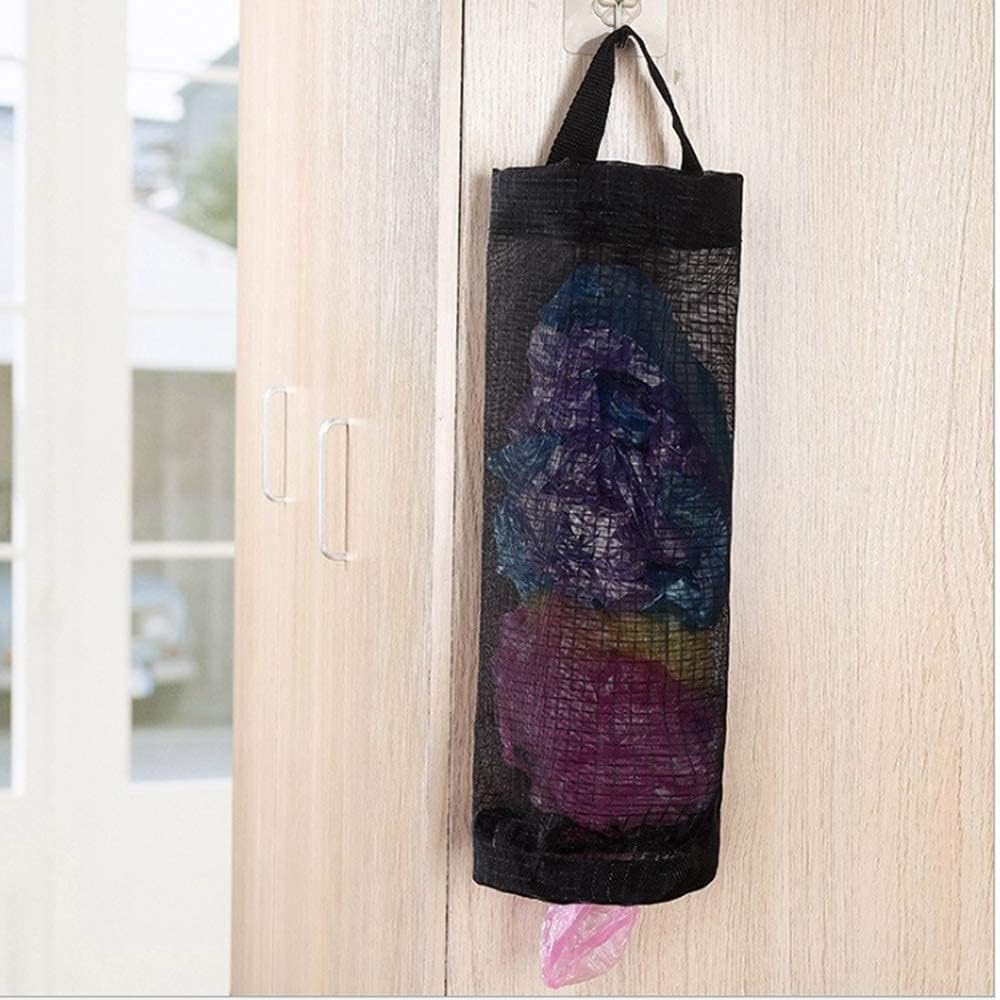 Kitchen Hanging Mesh Bag Organizer for Grocery and Garbage Bags - Space-Saving Storage with Durable Mesh