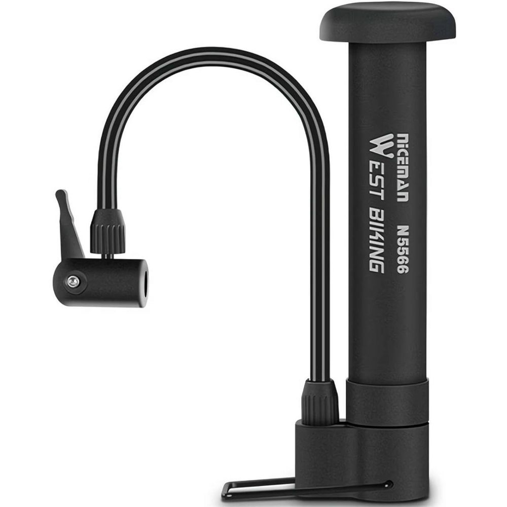 WEST BIKING Manual Portable Hand Pump - Heavy-Duty Bike & Motorcycle Tire Inflator, 80PSI High- Ball Pump Suitable for, Scooters, Ball Pumps - Compact (Ideal for Travel)