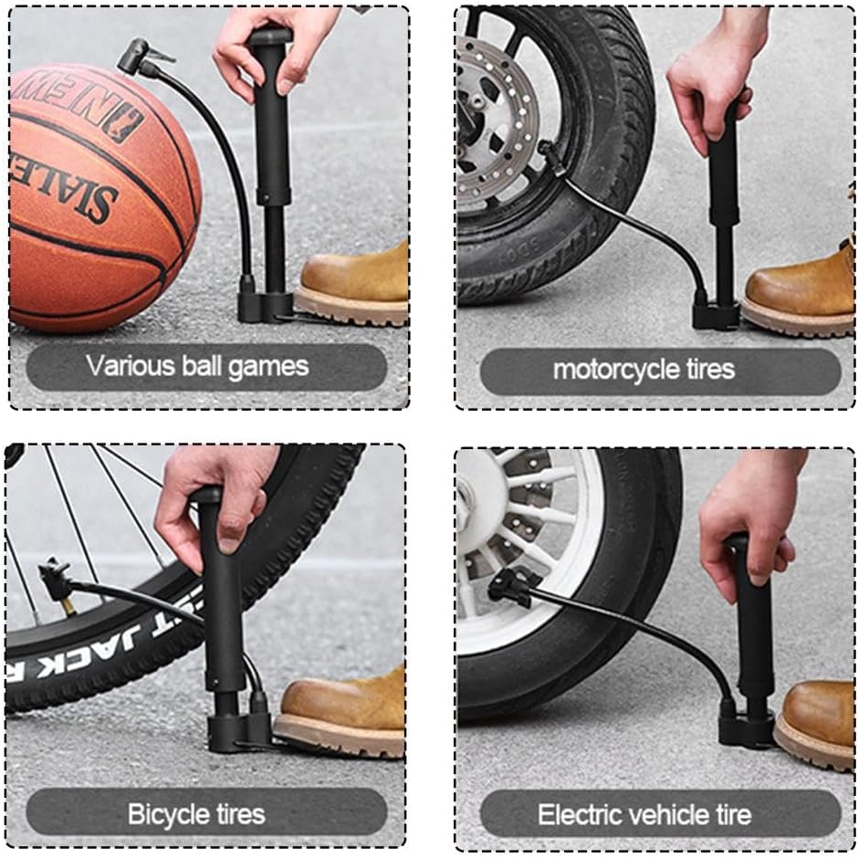 WEST BIKING Manual Portable Hand Pump - Heavy-Duty Bike & Motorcycle Tire Inflator, 80PSI High- Ball Pump Suitable for, Scooters, Ball Pumps - Compact (Ideal for Travel)