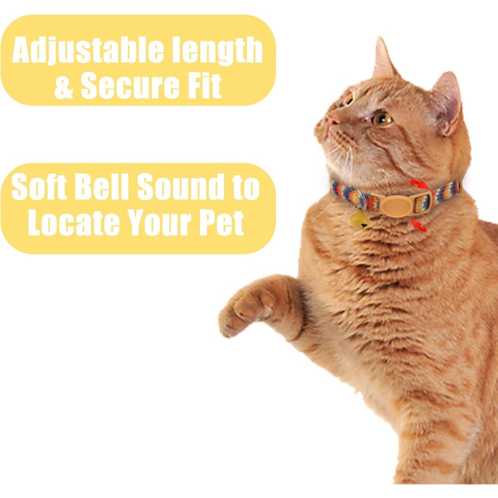 【Final Clearance】Cute Cat Collar for Girl Boy,Colorful Breakaway Cat Collars with Bell，Adjustable Printed Nylon with Safety Buckles Kitten Collar