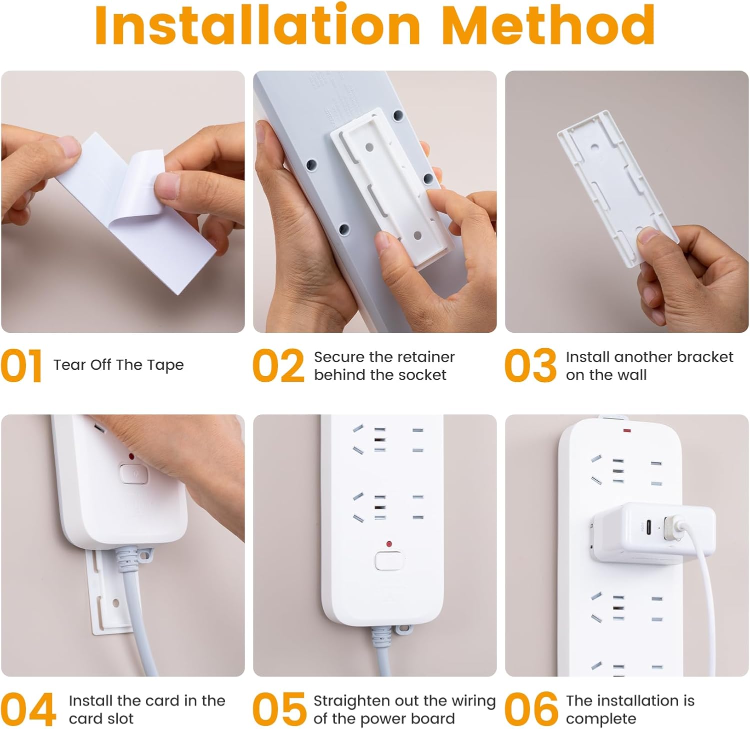【Clearance Sale】Self Adhesive Wall-mounted Power Strip Holder/Punch Free Socket Panel Plug Fixer for Power Strip Holder Organizer