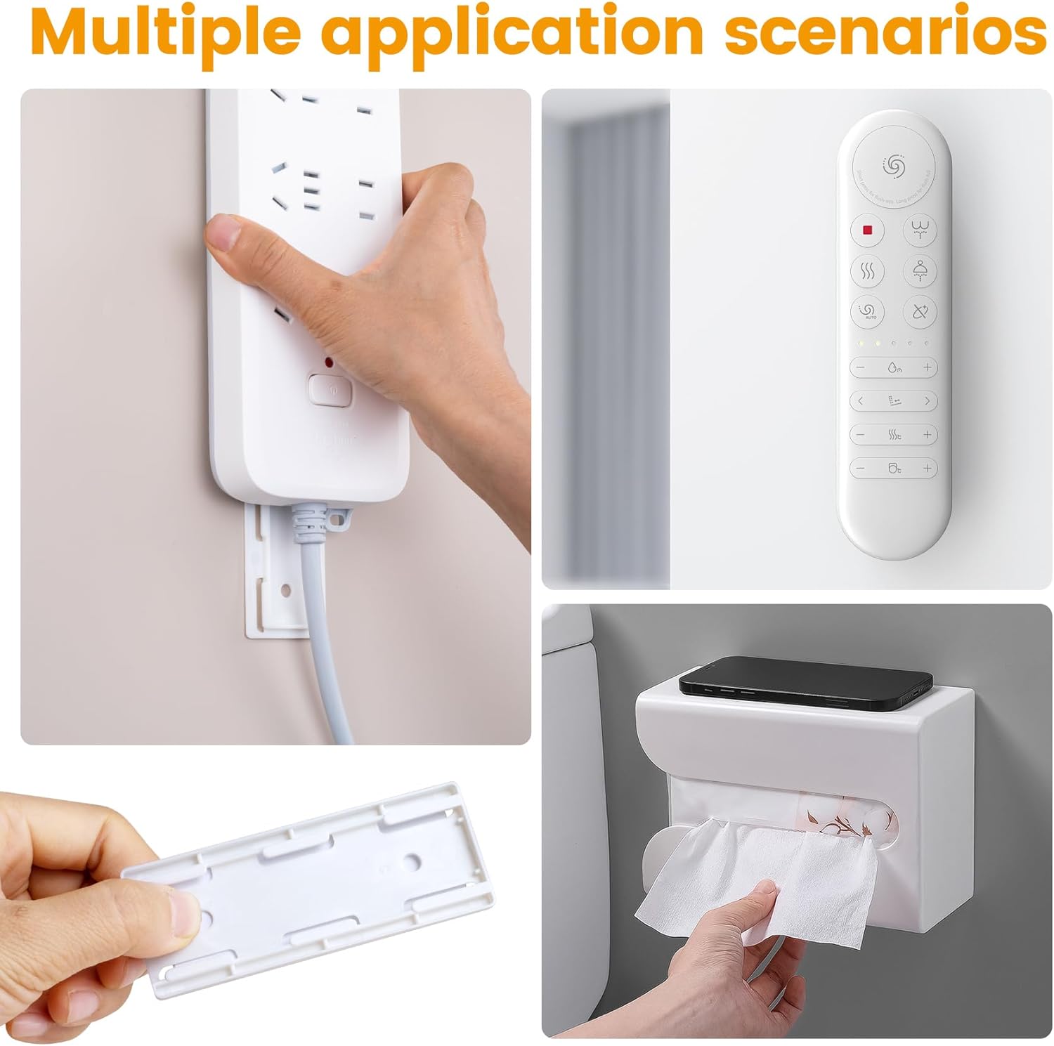 【Clearance Sale】Self Adhesive Wall-mounted Power Strip Holder/Punch Free Socket Panel Plug Fixer for Power Strip Holder Organizer