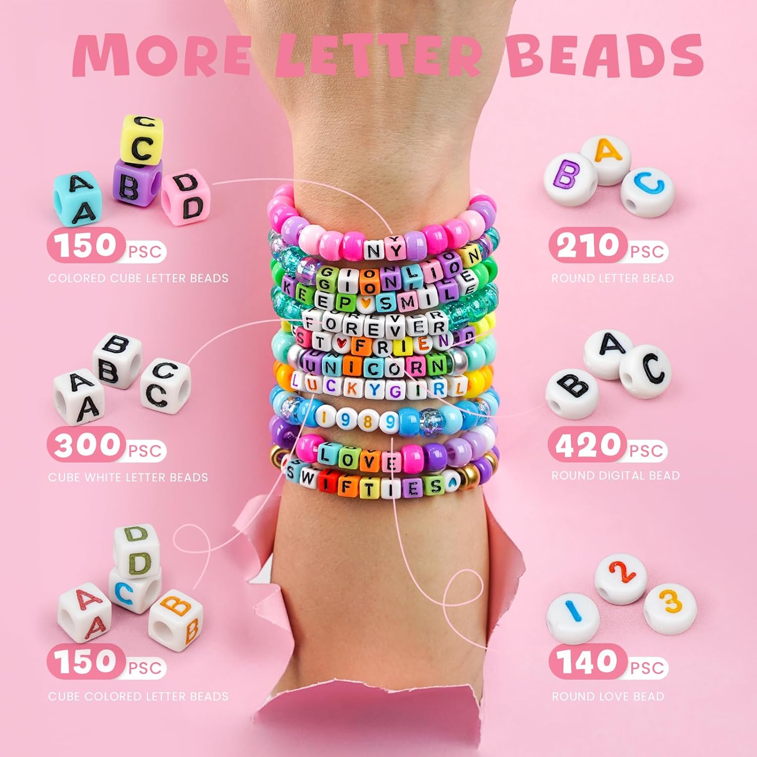 6000 Pcs Clay Beads Bracelet Making Kit Flat Preppy Beads for Friendship Jewelry Making Polymer Heishi Beads with Charms Gifts for Teen Girls Crafts for Girls Ages 8-12