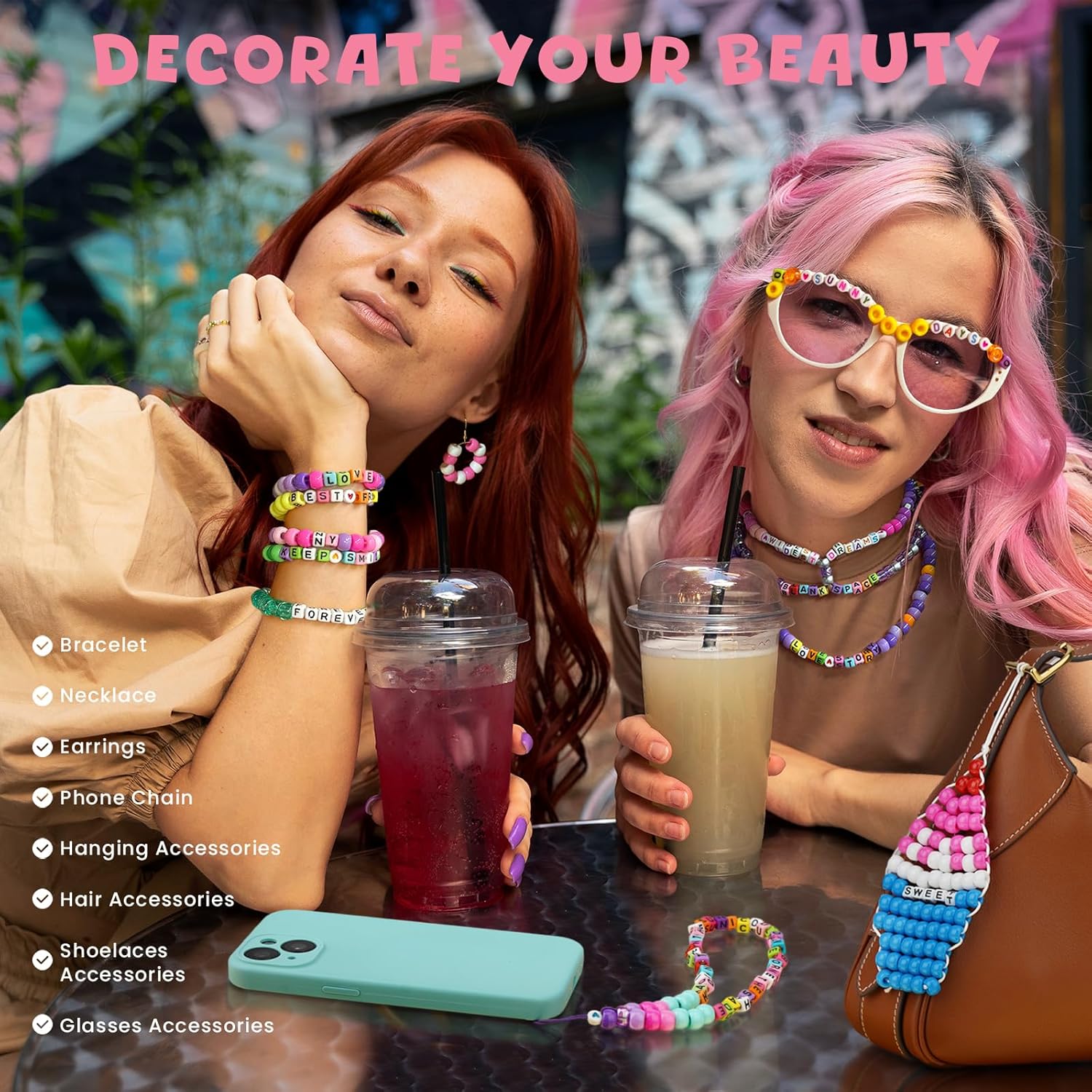 6000 Pcs Clay Beads Bracelet Making Kit Flat Preppy Beads for Friendship Jewelry Making Polymer Heishi Beads with Charms Gifts for Teen Girls Crafts for Girls Ages 8-12