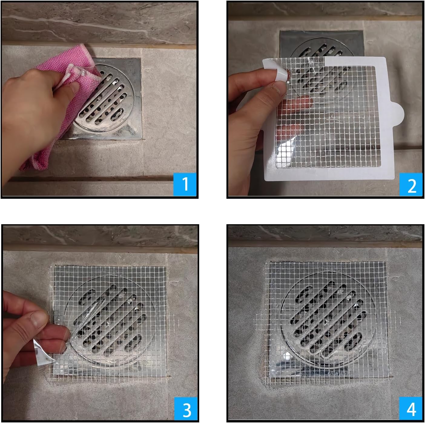 10Pack Shower Drain Cover,Bathroom Drain Sticker Disposable Hair Catcher Mesh Bathtub Strainer for Shower Bathtub and Bathroom Sink Drains to Prevent Clogged Drains