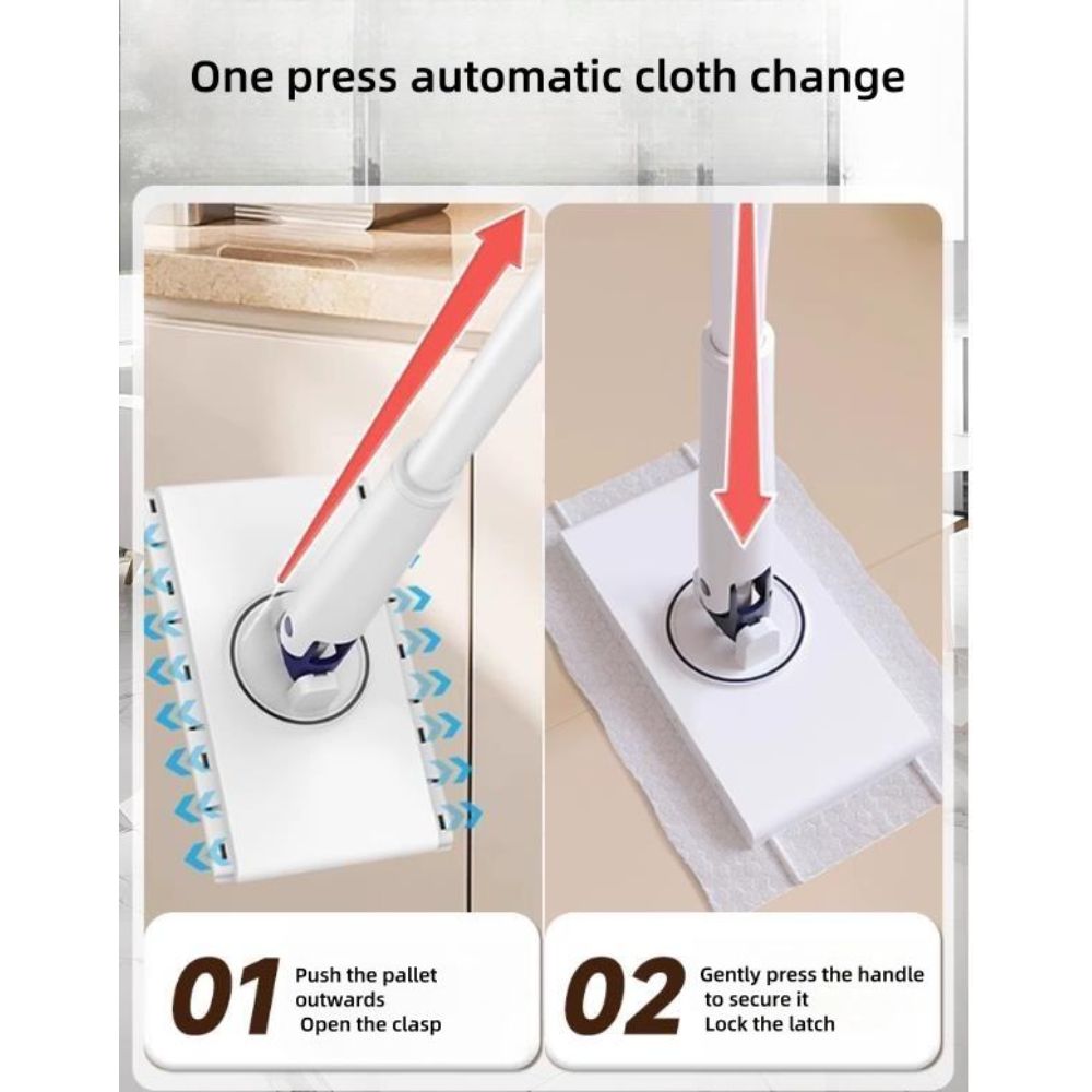 【Clearance Sale】 Automatic Cloth Clip mop, Bathroom mop, Household Cleaning Tablet, Small mop, Multifunctional face Towel mop, Dry and Wet Dual-Purpose(For Wipe Cloth to Search 1001580973)