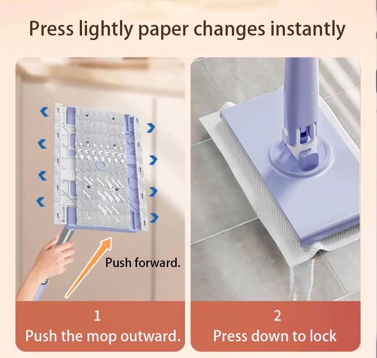 【Clearance Sale】 Automatic Cloth Clip mop, Bathroom mop, Household Cleaning Tablet, Small mop, Multifunctional face Towel mop, Dry and Wet Dual-Purpose(For Wipe Cloth to Search 1001580973)