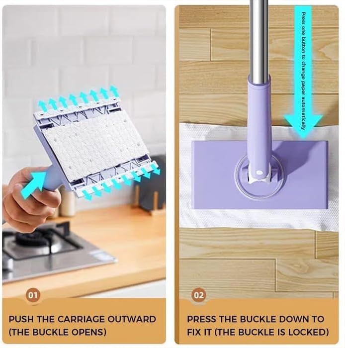 【Clearance Sale】 Automatic Cloth Clip mop, Bathroom mop, Household Cleaning Tablet, Small mop, Multifunctional face Towel mop, Dry and Wet Dual-Purpose(For Wipe Cloth to Search 1001580973)