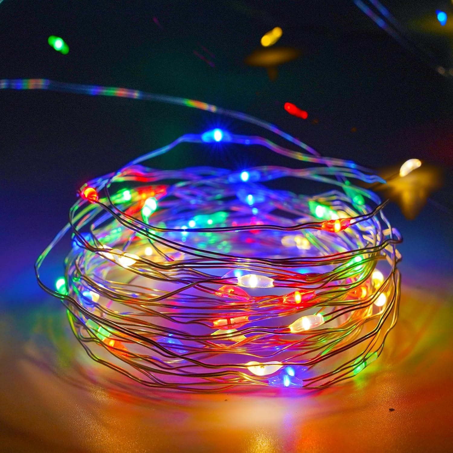 1 Pack Led Fairy Lights Solar energy Powered String Light s Waterproof Copper Wire 32 Feet 100 Led Firefly Starry Moon Lights for DIY Wedding Party Bedroom Patio Christmas (10m/32ft,Warm White)