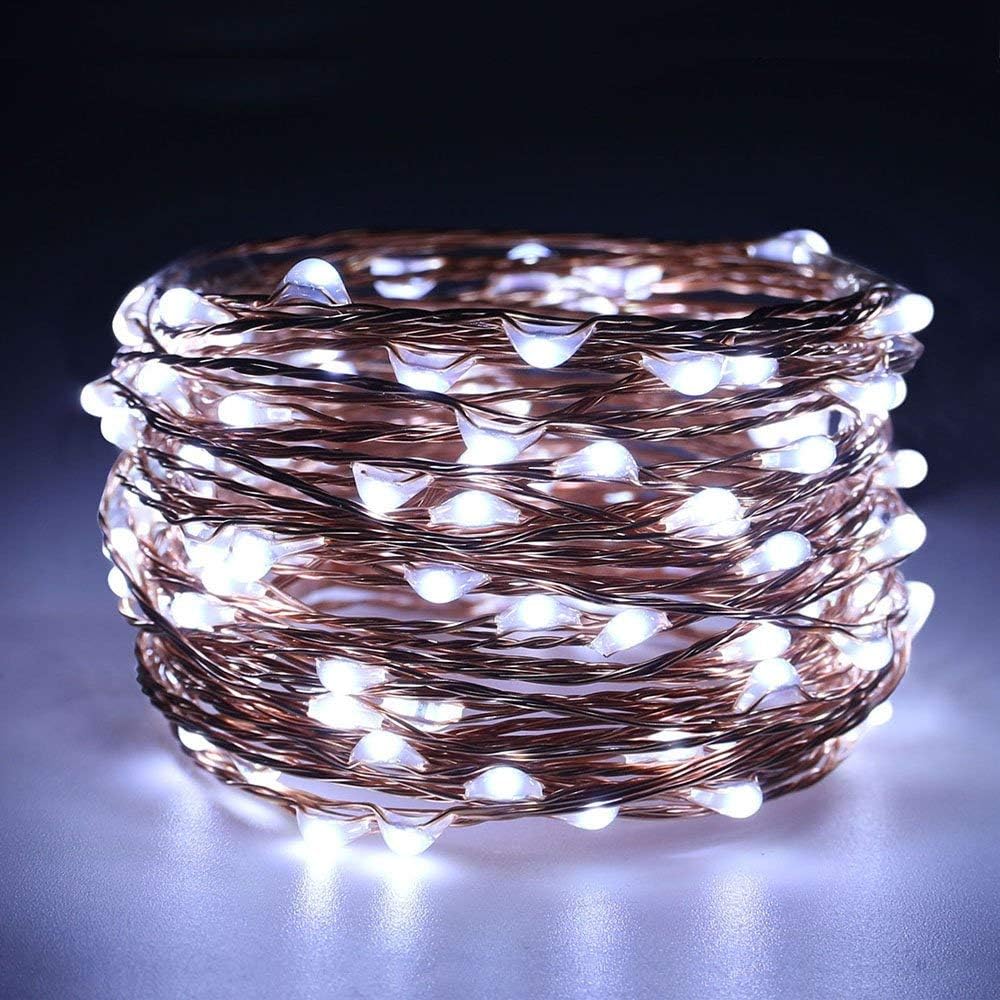 1 Pack Led Fairy Lights Solar energy Powered String Light s Waterproof Copper Wire 32 Feet 100 Led Firefly Starry Moon Lights for DIY Wedding Party Bedroom Patio Christmas (10m/32ft,Warm White)