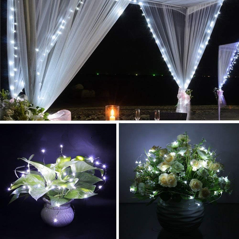 1 Pack Led Fairy Lights Solar energy Powered String Light s Waterproof Copper Wire 32 Feet 100 Led Firefly Starry Moon Lights for DIY Wedding Party Bedroom Patio Christmas (10m/32ft,Warm White)