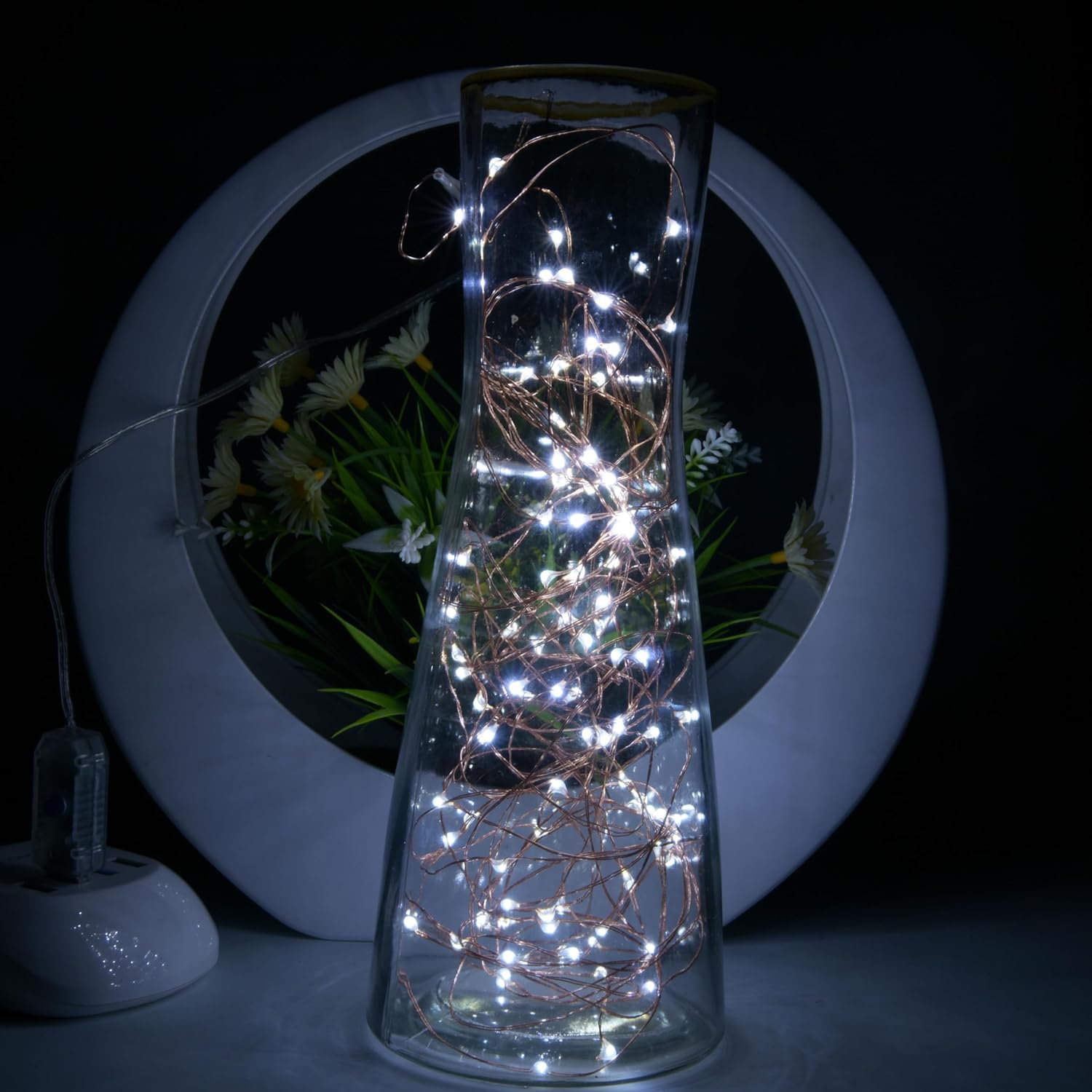 1 Pack Led Fairy Lights Solar energy Powered String Light s Waterproof Copper Wire 32 Feet 100 Led Firefly Starry Moon Lights for DIY Wedding Party Bedroom Patio Christmas (10m/32ft,Warm White)