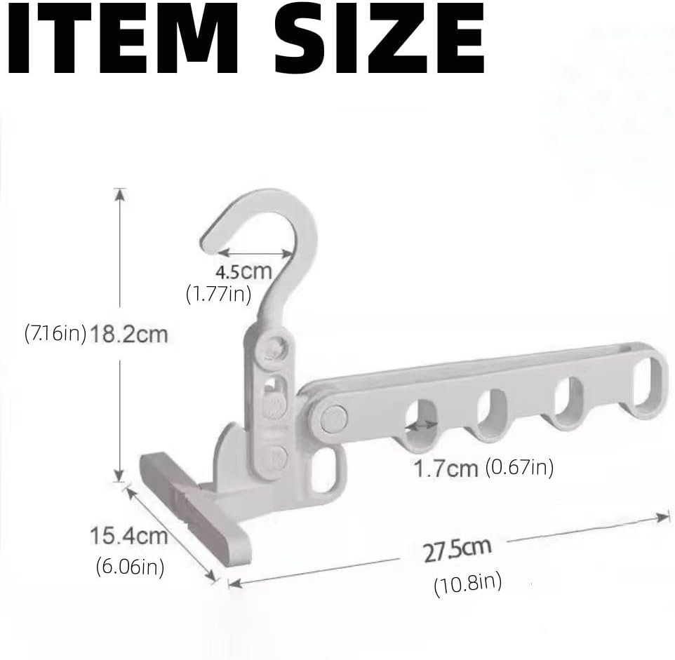 【Final Clearance】Foldable Clothes Hanger 5 Holes Folding Drying Rack Heavy-Duty Drying Rack 360 Degree Hook Portable Travel Hanger for Closet Organizer Cabinet Bathroom Drawer Hotel Dormitory