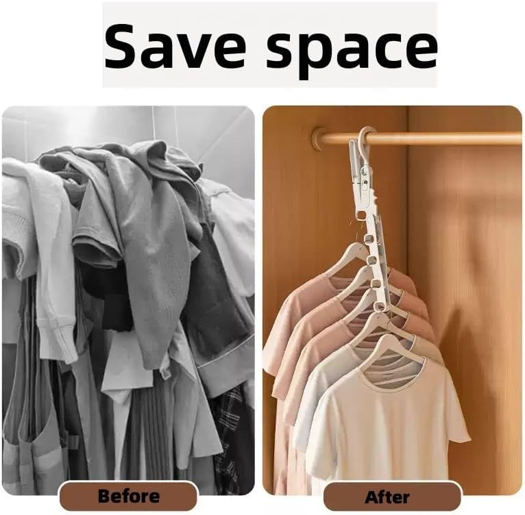 【Final Clearance】Foldable Clothes Hanger 5 Holes Folding Drying Rack Heavy-Duty Drying Rack 360 Degree Hook Portable Travel Hanger for Closet Organizer Cabinet Bathroom Drawer Hotel Dormitory