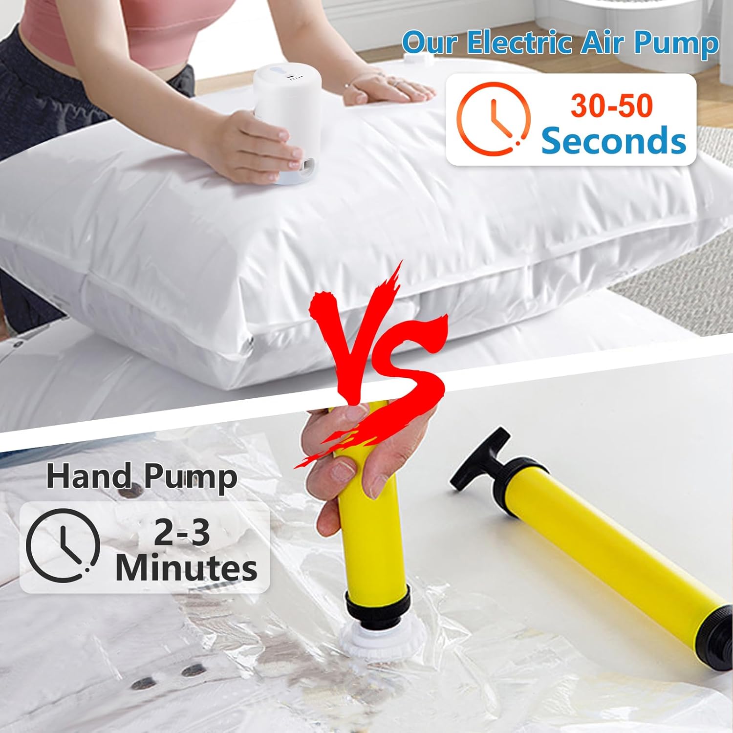 【Clearance Sale】Portable Cordless Air Mattress Pump to Inflate Deflate Pool Floats, Sleeping Pads, Swimming Ring, Vacuum Storage Bags(For Vacuum Bags to Search 1001578476 )